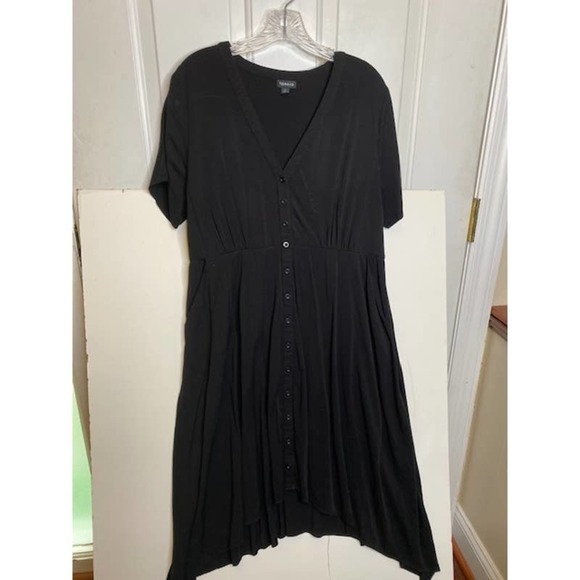 Torrid Black Front Button Hi-Lo Dress Sz 1 (1X) Short Sleeve - Picture 6 of 6